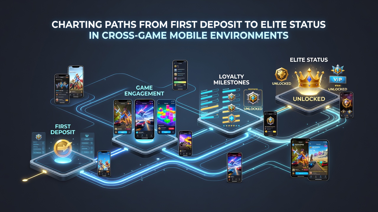 Player interface showing elite tier benefits and cross-game activity summary on a tablet