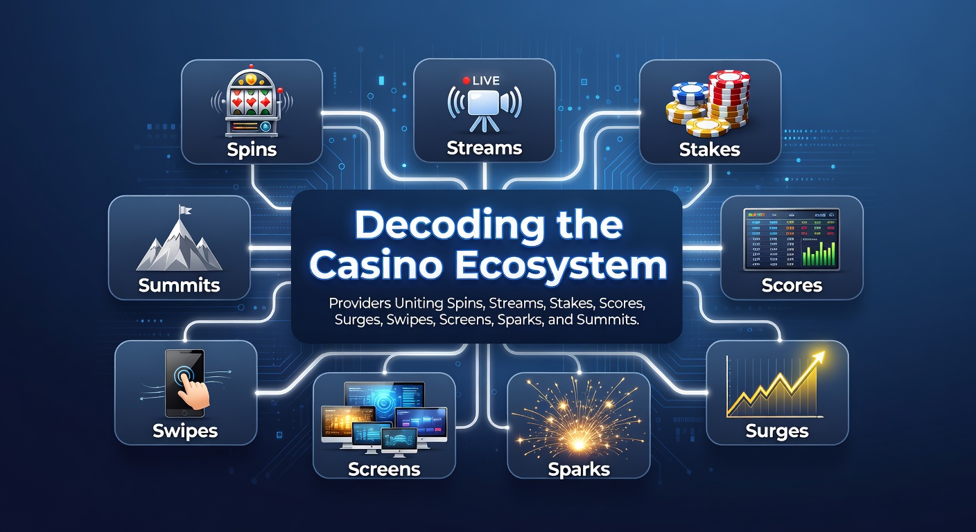 Dynamic visualization of game providers connecting slots, live streams, betting interfaces, and mobile payment flows in the online casino landscape