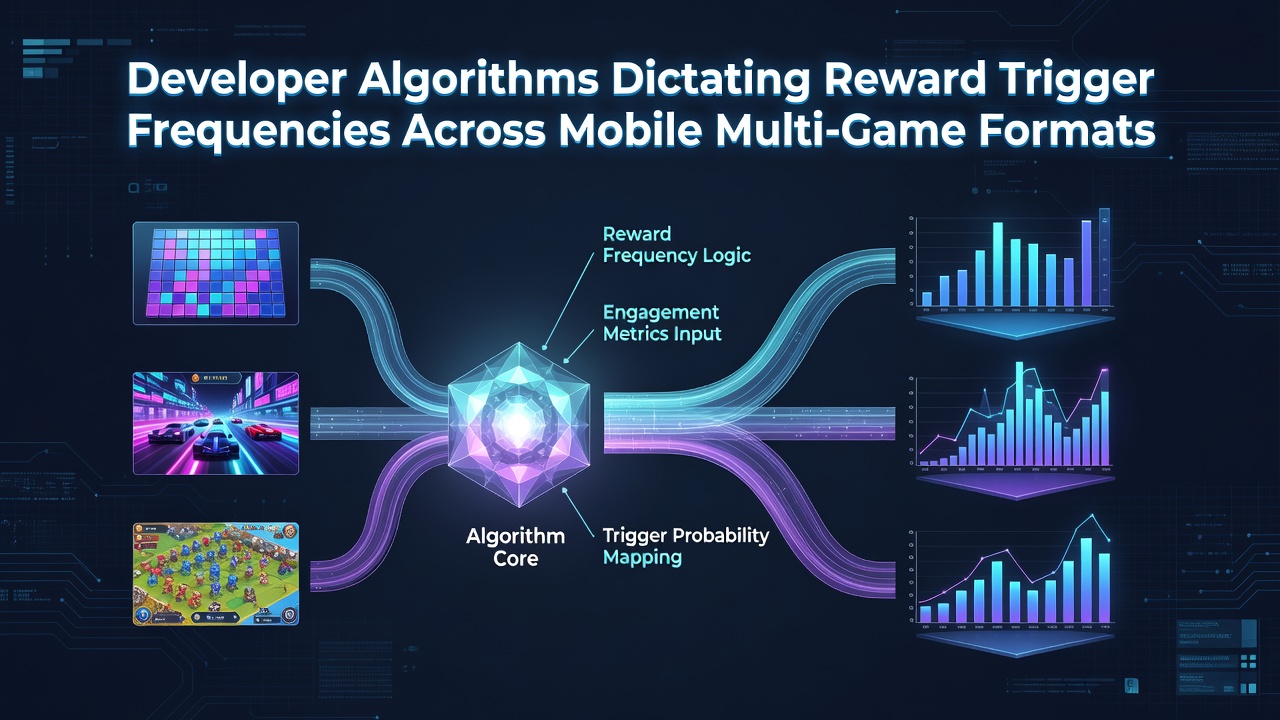 Mobile device displaying multiple game interfaces with algorithm-driven reward indicators
