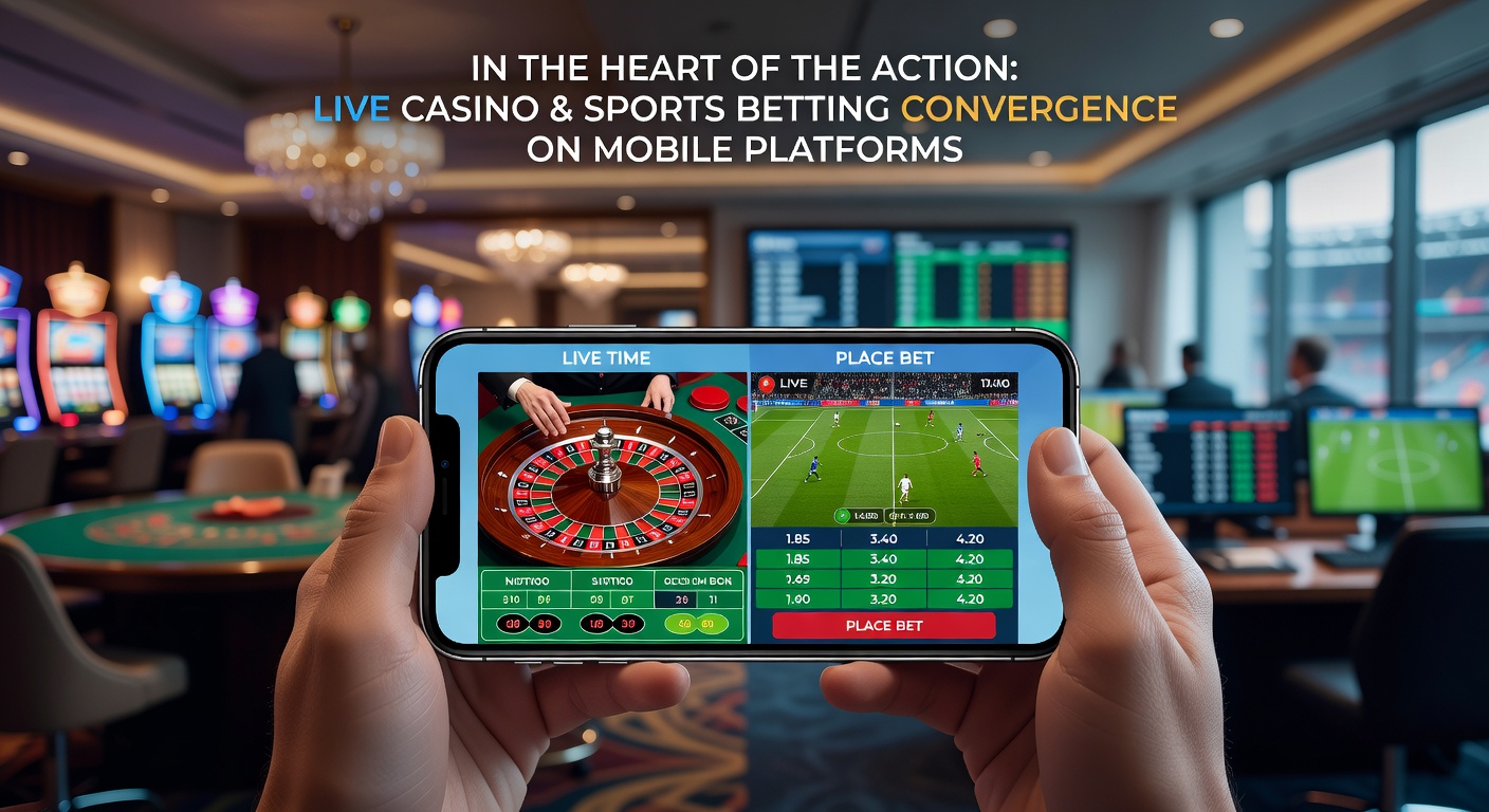 Mobile screen showing live casino table and sports betting odds side by side, capturing the thrill of real-time action