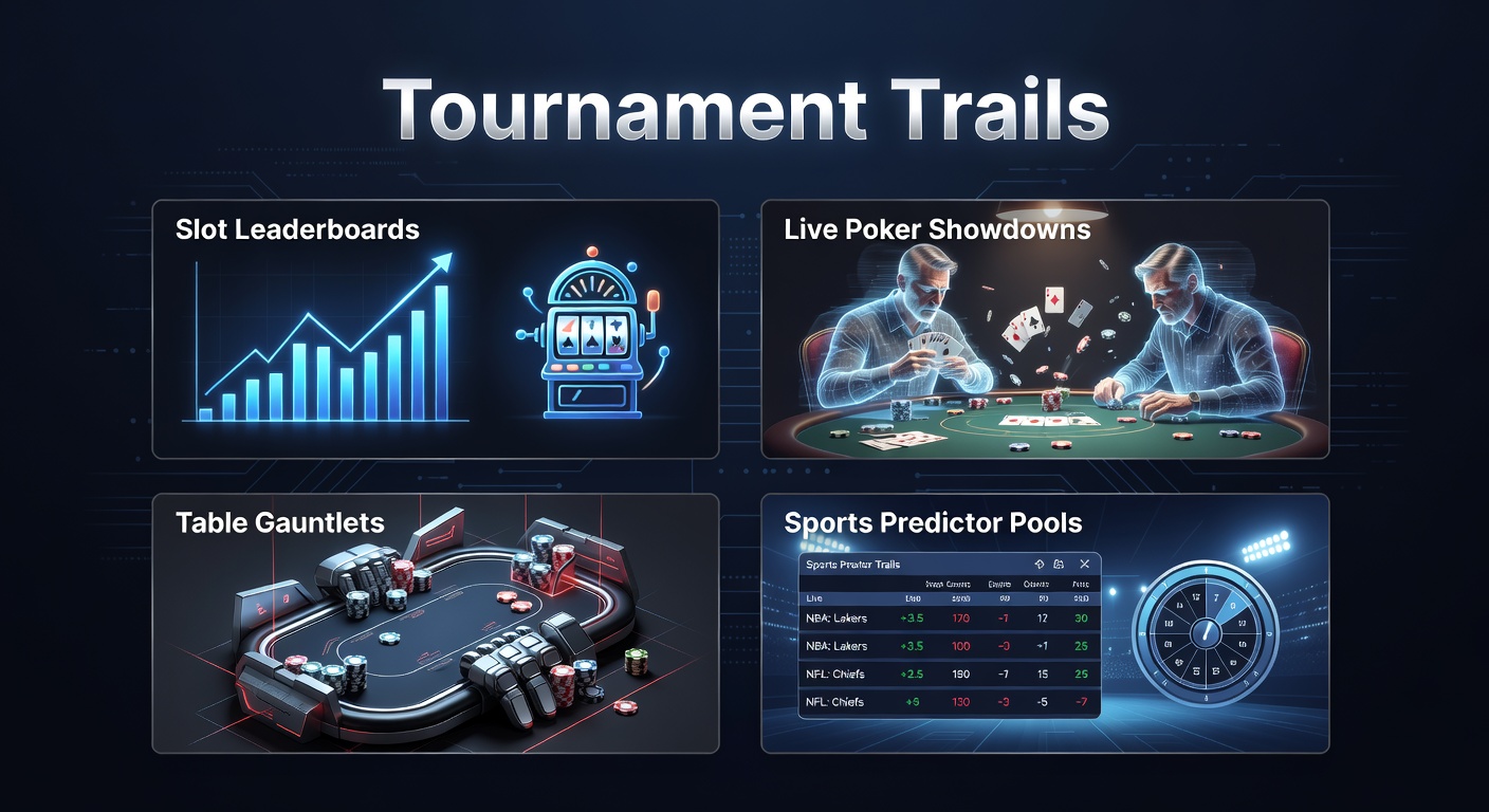 Vibrant digital leaderboard displaying top slot tournament players with glowing rankings and prize pools